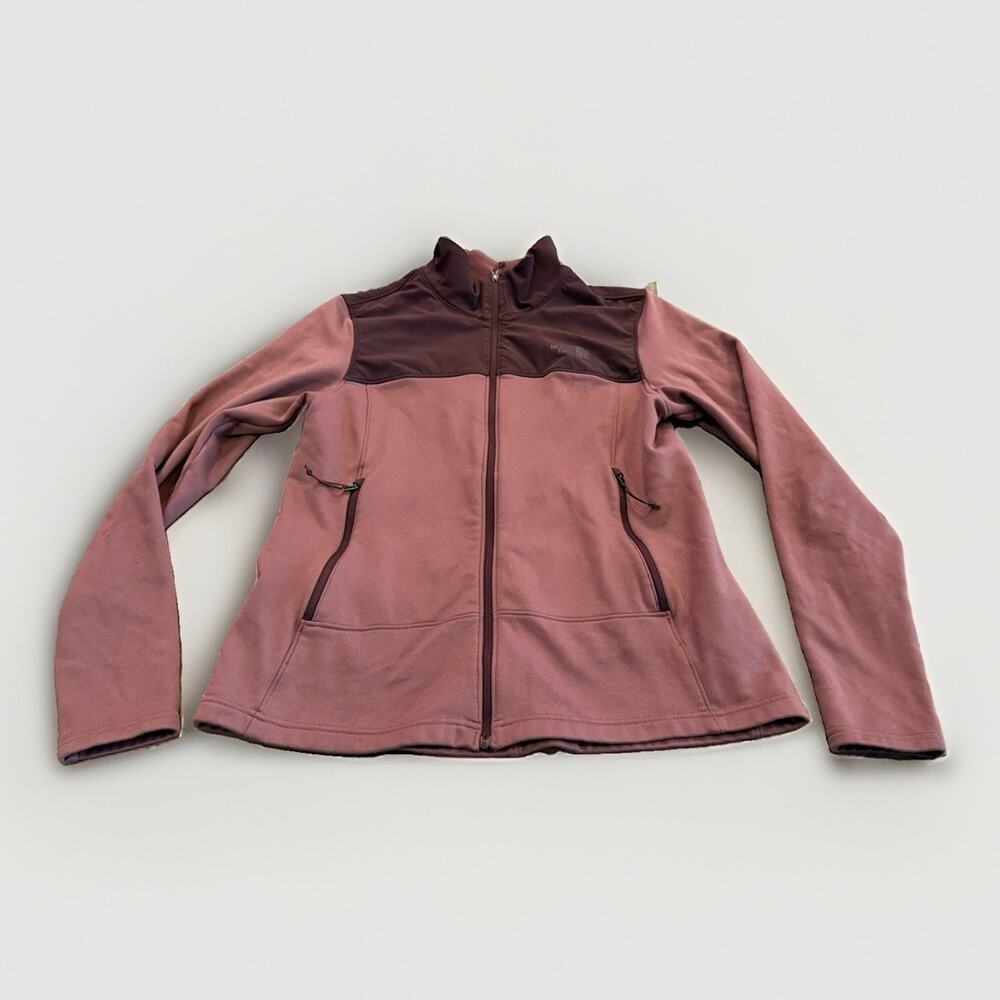 The North Face Womens Burgundy Full Zip Fleece Jacket Size M Medium